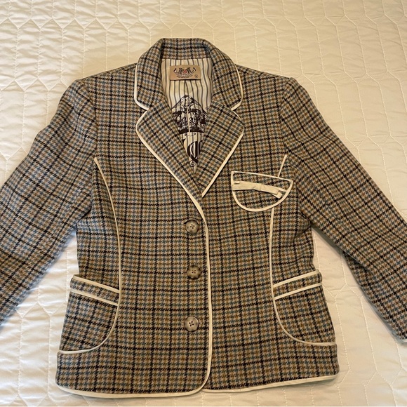 Juicy Couture Jackets & Blazers - Vintage Juicy Couture 100% Wool Plaid Blazer Jacket